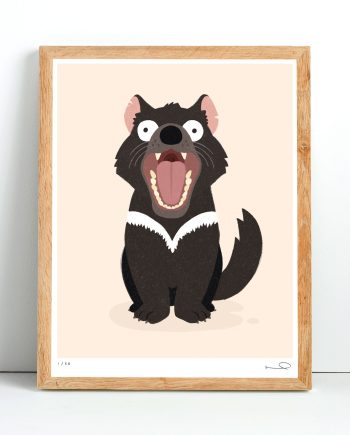 Signed print: Tassie Devil