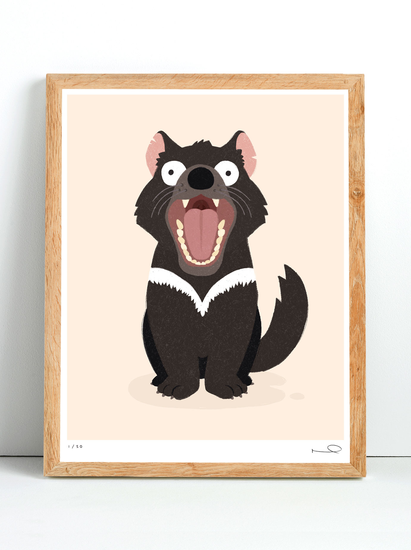 Signed print: Tassie Devil